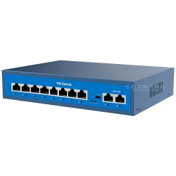 8 портов PoE суич с два допълнителни uplink порта 10/100Mbps VLAN 250 метра линк - FS-1010AI