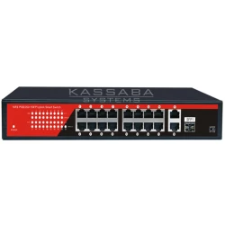 FS-P2018 - PoE мрежови комутатор ( суйч ) с 16 port PoE + 3 up-link порта 2 мед и 1 SFP