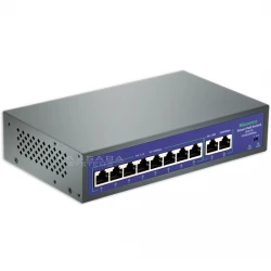 Hi-F0820GBL-A - 8 портов PoE Суич с 2 гигабитови Uplink порта 8PoE+2GB до 250м пренос на данни