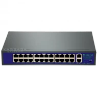 HI-F2420GBL-A - 26 портов AI PoE суич 24PoE + 2 Uplink порта 10/100/1000 Mpbs 250W  IEEE802.3af/at