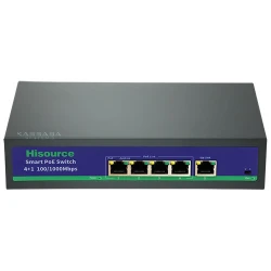 Hi-G0410GB - 5 портов AI POE суич 4x PoE 100/1000Mbps + 1 UPLINK  100/1000Mbps 78W IEEE802.3af/at