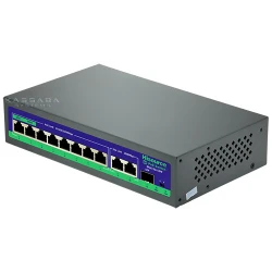 Hi-G0821GB-C - 11 портов AI PoE суич  8x Gigabit PoE + 2 Uplink порта 10/100/1000 Mpbs RJ 45 + 1 SFP 100/1000Mbps  QOS WATCHDOG