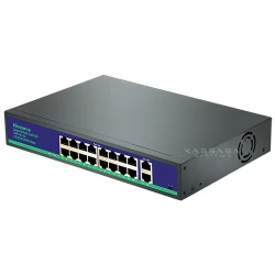 HI-G1620GB - Професионален 18 портов AI PoE суич 16x Gigabit PoE + 2 Uplink порта 10/100/1000 Mpbs 250W  IEEE802.3af/at