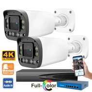 2IPMV4K — 8MPX 4K комплект с 2 IPмоторизирани камери с Full Color цветно нощно виждане до 60м, микрофон, говорител и 10 канален 4K NVR и PoE суич