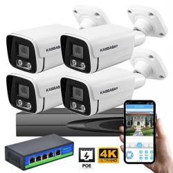 Професионален 4K комплект с 4 8MPX Star Light IP PoE външни камери, 10 канален 4К NVR и 4+2 PoE Суич - 4IP8MPX-S