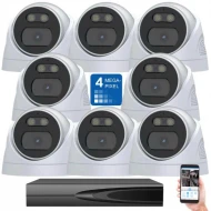 8IP-RDM - 4MPX IP комплект за видеонаблюдение с 8 куполни вандалоустойчиви цифрови камери и 10 канален 4K NVR