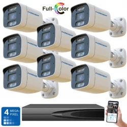 8IP32W - Цифров комплект за видеонаблюдение с 8  4MPX външни IP камери Full Color и 10 канален 8MPX 4K NVR