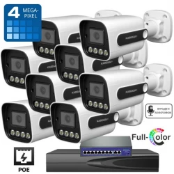 8IP4B-PoE — IP Цифров комплект с 8бр. PoE камери 4MPX Dual Light с микрофон и цветно нощно виждане, 4K 10 канален NVR и PoE суич