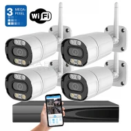 WIFI-4RX3MP - Комплект с 4 броя 3MPX WiFi булет камери с 40 метра нощно виждане и 9-канален NVR видеорекордер