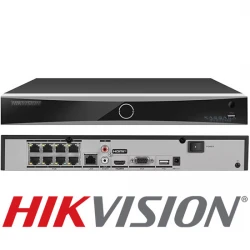 DS-7608NXI-K1/8P(D) - 8 канален 4K 8MPX AI AcuSense NVR с вграден 75W PoE суич Hikvision 