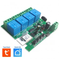  TS-RL4W-7-32 - 4 канален смарт WiFi безжичен прекъсвач TUYA SMART 10A 7-32V AC DC с 4 релета