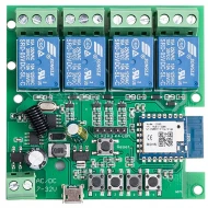  TS-RL4W-7-32 - 4 канален смарт WiFi безжичен прекъсвач TUYA SMART 10A 7-32V AC DC с 4 релета