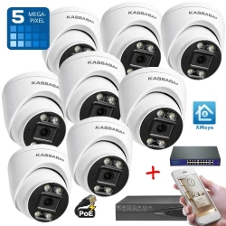 5MP Ultra HD комплект за видеонаблюдение с 8 IP PоE вандалоустойчиви куполни камери с микрофон и цветно нощно виждане и 10 канален 8MPX 4K NVR и PoE суич - 8RDS5M