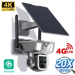 KS-4GDL7B - PTZ 4G соларна камера с 8MPX резолюция и 20x хибриден zoom, двупосочно аудио, сирена и слот за SD карта памет