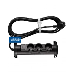 Разклонител Legrand Comfort 3X2P+E с 3 м. кабел - черен