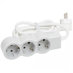 Разклонител Legrand Standart 3X2P+E с 1.5 м. кабел - бял