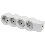 Разклонител Legrand Standart4X2P+E без кабел - бял