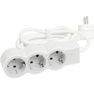 Разклонител Legrand Standart 3X2P+E с 3 м. кабел - бял