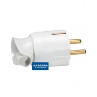 Щепсел Legrand бял 2P+E 16А с кабел на 90° 