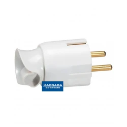 Щепсел Legrand бял 2P+E 16А с кабел на 90° 