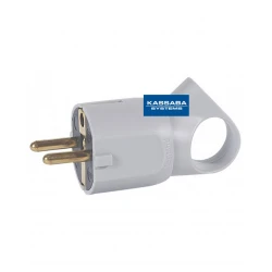 Щепсел Legrand сив с пръстен 2P+E 16А