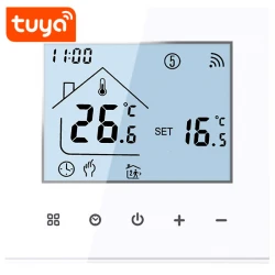TS-WH25-W – WiFi сензорен термостат за водно подово отопление с LCD дисплей и изход 220V 3A с управление през TUYA Smart