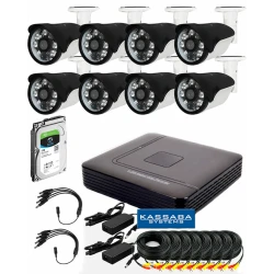8IR32S - Пълен комплект за видеонаблюдение с 8 булет камери и 8+4 5MPX DVR