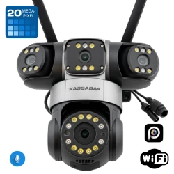 Четворна WIFI камера с резолюция 20MPX, микрофон, цветно нощно до 50 метра и AI детекция на хора и движение - HI-59GR4CAM-WF